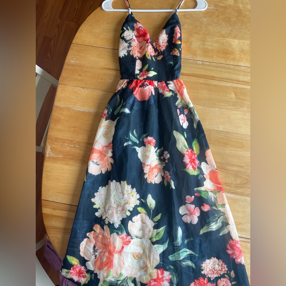 Natalia Navy Floral Maxi Dress by Baltic Born
